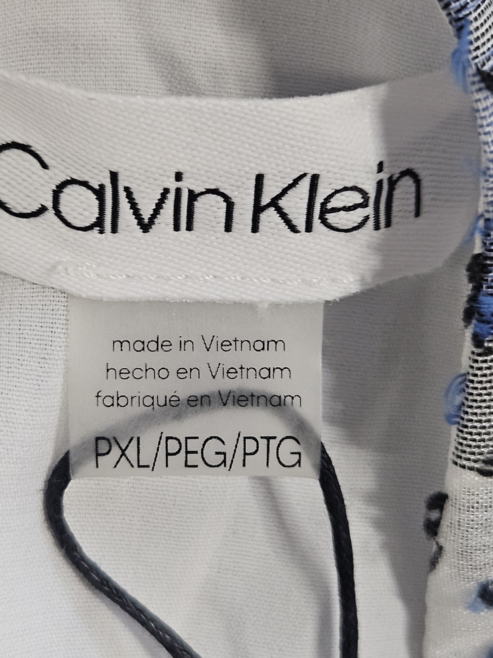 Calvin Klein Blue & White Printed Petite Suit Top - Picture 7 of 9